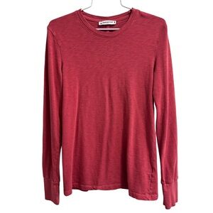 Women’s American Giant Long Sleeve 100% Supima Cotton Burnt Red Shirt Size Small